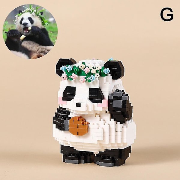 Panda Byggklossar Sött Tecknat Set Pedagogisk Leksak Kompatibel med Barn Pojkar Flickor Flower