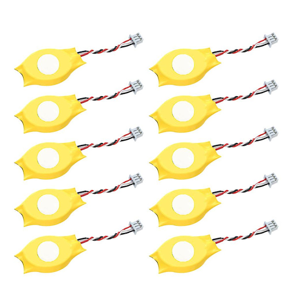 10 stk. Cmos-batteri til Bios Cmos-batteri Cr2032 med 3-bens kabel