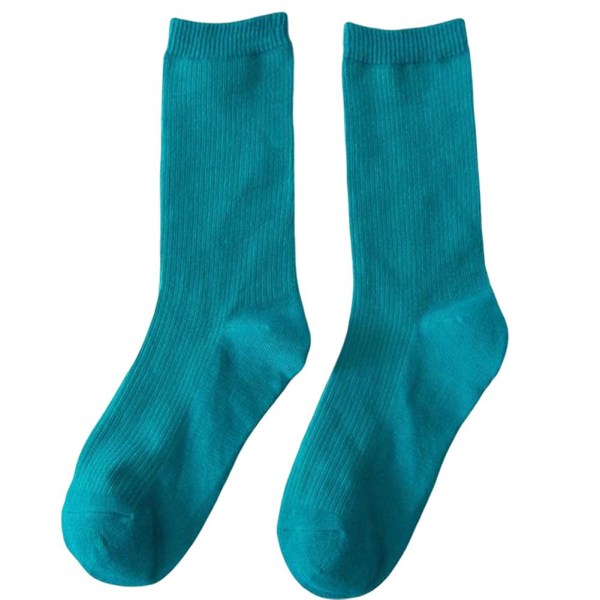 Farverige sokker Tynde bomuldsstrømper Bløde åndbare højelastiske strømper til voksent barn Lake Green Child