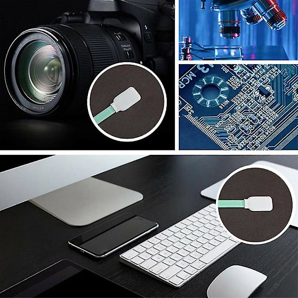100 stk Rengørings-Swabs Skumspidser Svampepinde Til Blækstråleprinter Optiske Udstyr