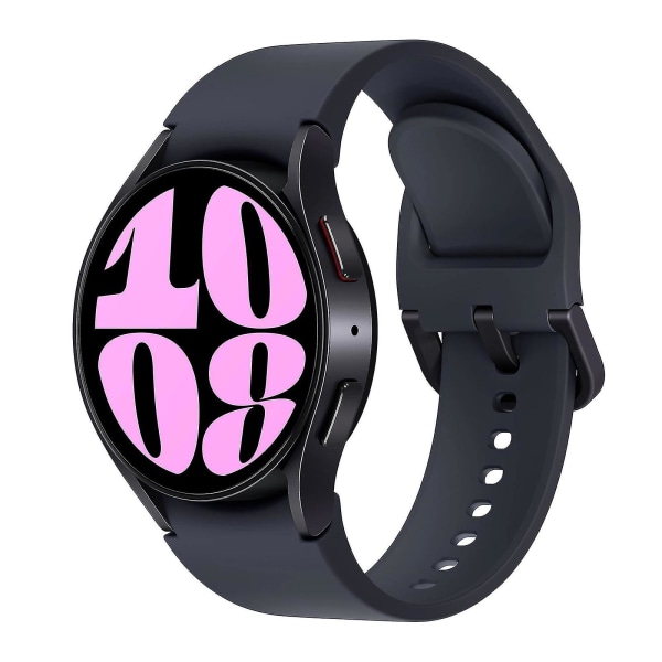 Samsung Galaxy Watch6 40 / 44mm / Watch6 Classic 43 / 47mm silikonirannekkeen vaihtohihna Black