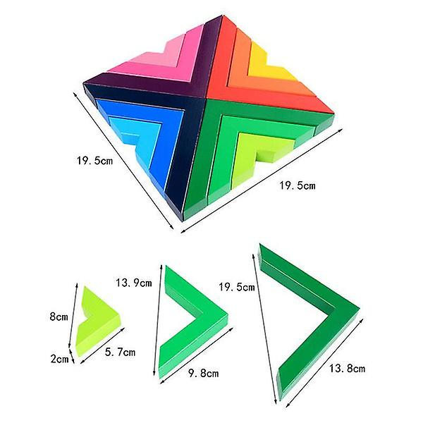 Geometriske Tre Regnbueblokker Tidlig Læring Leke for Barn