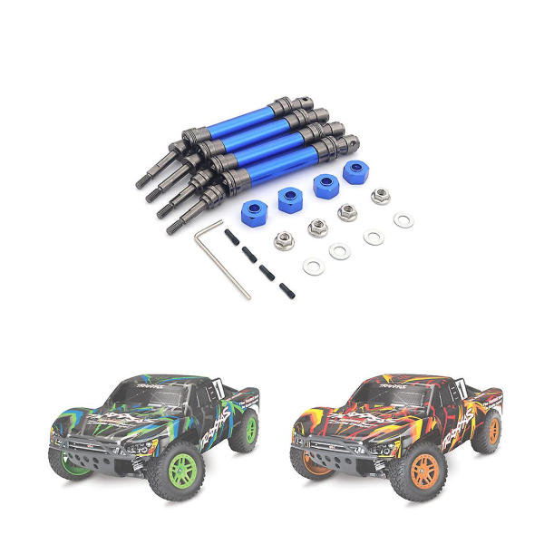 4kpl Metallia Etu- ja Takavetoakselien CVD 1/10 Traxxas Slash Stampede Hoss Vxl RC-autolle Parannus P