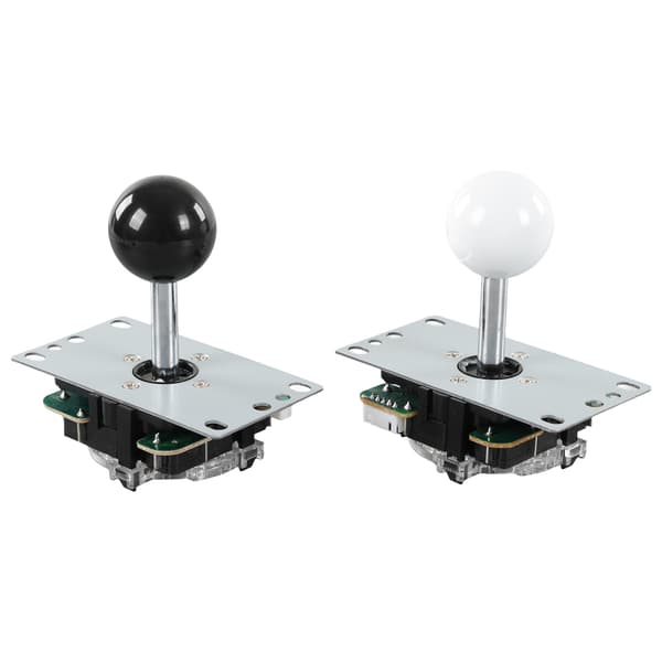 2-spiller DIY Arcade Kit USB-brettspill Encoder Joystick Arcade-knapper Sett for venner Samling Svart og Hvit 0.7