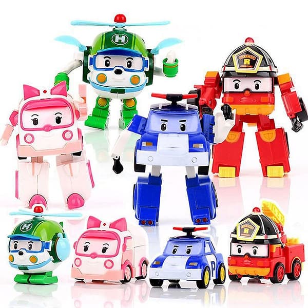 Robocar Poli Leke Korea Robotbil Transformasjonsleker Beste Gaver Til Barn Blue