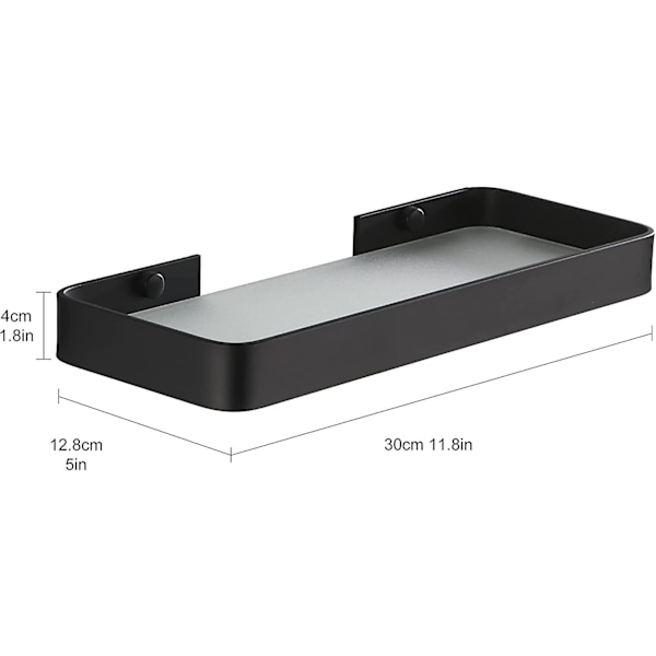 Dusjhylle Veggmontert Hylle Baderom Caddy Med Organizer Rustfri Ingen Skader Herdet Glass Aluminium Plass til kjøkkenutstyr 30