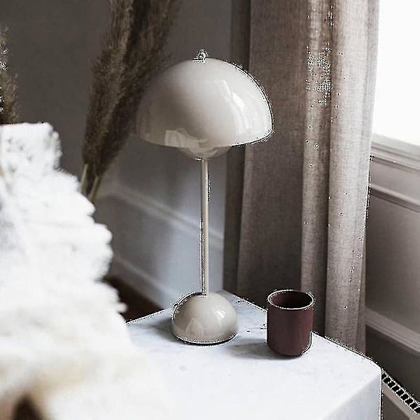 Nordisk Genopladelig Blomster Bordlampe Natlampe Svampe Soveværelse Borddekoration Nat Pink