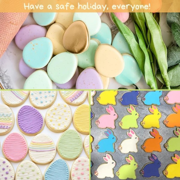 Crethink Easter Cookie Cutter Sæt - 5 stykker rustfrit stål udskærere til bagning - æg, gulerod, kanin, kanin ansigt og æg med Bunny_GET IT-gaver Easter