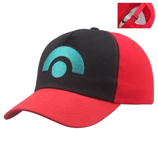 Anime splejsning solhat Ash Ketchum Cosplay Unisex Broderi Baseball Cap Lomme Snapback Justerbar Hatte Prop 6