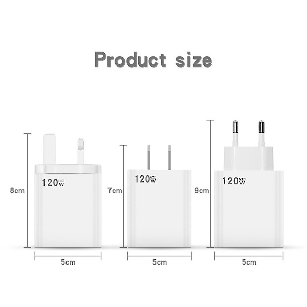 Gan Usb-lader Rask Lading 120w Qc5.0 Mobiltelefonadapter For Iphone Xiaomi Huawei Samsung Ipad Realme Oppd Oneplus Tablet only UK charger