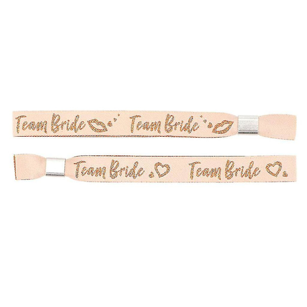 16 st. möhippa-armband i vävt etikettmaterial, Team Bride-armband för bröllop, möhippa