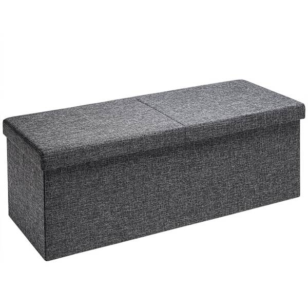 Foldable Storage Bench, Dark Grey, 80x40x40cm, 100L Capacity 6180
