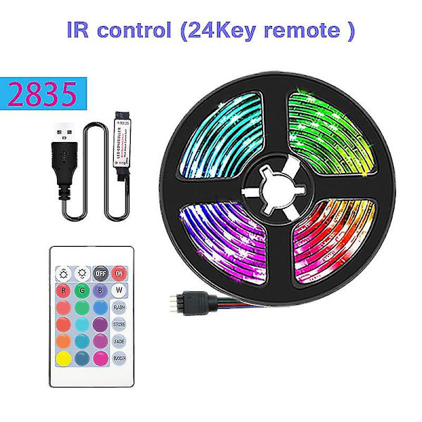 LED-remsa 1m-30m Rgbic 2835 Bluetooth App-kontroll Jakt-effekt Ljus Flexibel Tejp Diodband TV-bakgrundsbelysning Rum Dekorera 25M Full Set 2835 IR