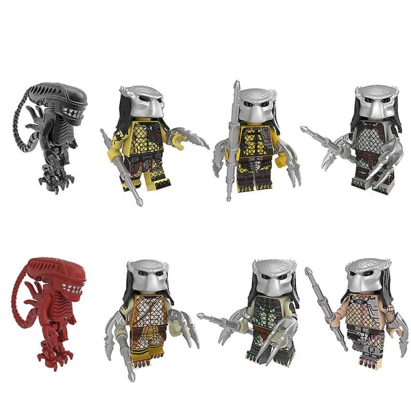 8-pak Predator Series Alien minifigurer Samlet byggeklodslegetøj Dukke byggeklodslegetøj
