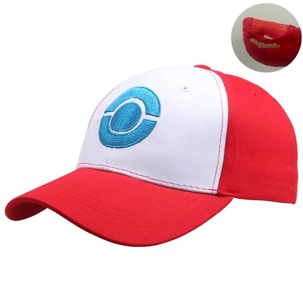 Anime splejsning solhat Ash Ketchum Cosplay Unisex Broderi Baseball Cap Lomme Snapback Justerbar Hatte Prop 6