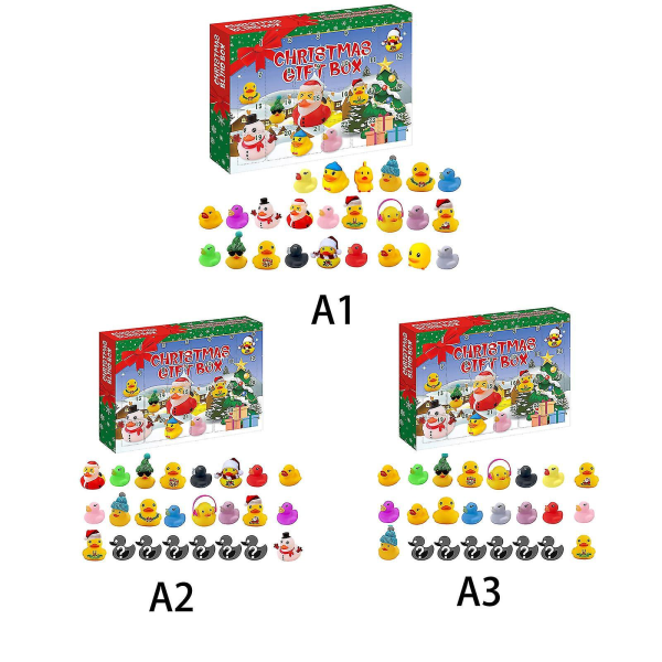 Adventskalender med 24 Gummiankor för Pojkar och Flickor style 2