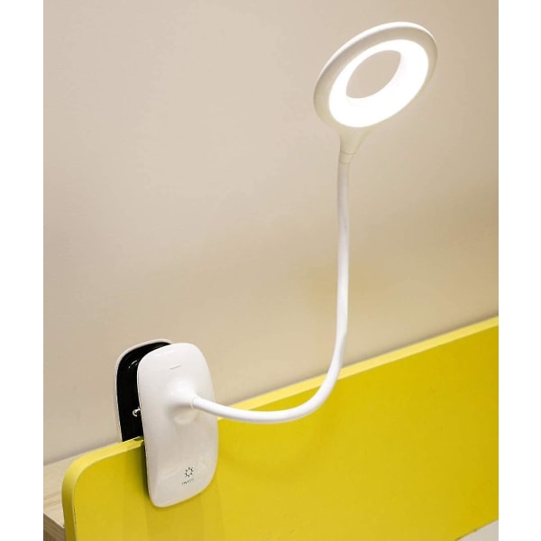 Led Clip-on leselampe Dimbar øyebeskyttelse bordlampe White