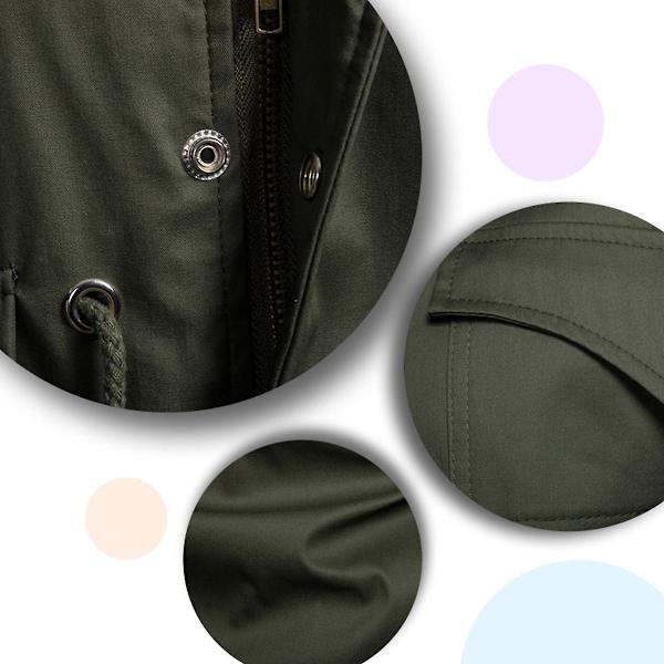 Allthemen Herre Solid Høst Lapel Casual Jakke Army Green L