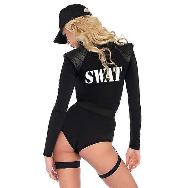 Dame 5 dele Swat Team Babe Kostume Bodysuit