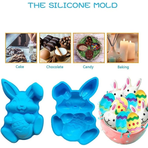 Påskehare Æg Form Stor Chokolade Form Bageform Chokolade Slikforme Til Chokolade, Slik, Bage Muffins, Cupcakes, Gele, DIY Form