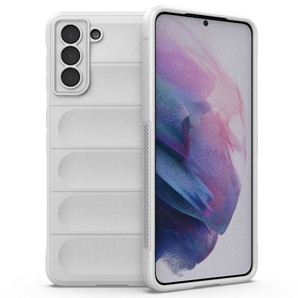 Robust baksida mobilfodral för Samsung Galaxy S21+ 5g - Stötsäker, mjuk TPU, skyddande White