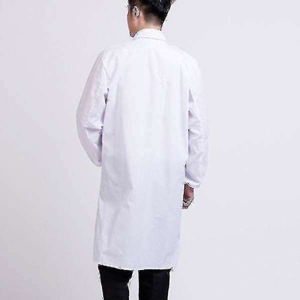 Hvid laboratoriefrakke Læge Hospital Scientist School Fancy Dress kostume til studerende Voksne-c 2XL