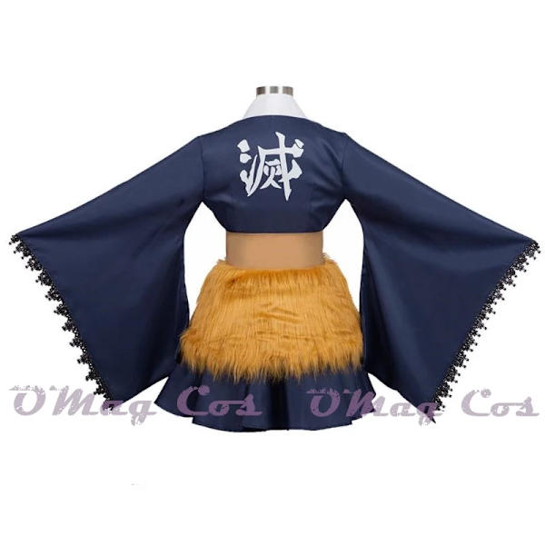 Anime Hashibira Inosuke Cosplay Halloween Kostumer til Kvinder Kostume Kjole Spil Tøj Uniform Kjole Kostume Rolle XS XS long wig