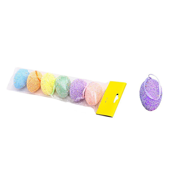 6 st Påskkanin Ägg Hängande Dekoration Vår Kanin Figur Hängande Ornament Heminredning C