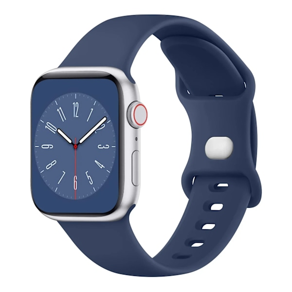 Pehmeä silikoniranneke, yhteensopiva Apple Watch 8 7 6 5 4 3 SE -rannekkeen kanssa, yhteensopiva IWatch Ultra 49mm 45mm 41mm 40mm 44mm 38mm 42mm -kellon kanssa Navy Blue