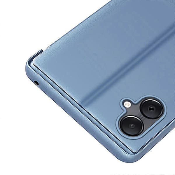 Til Samsung Galaxy A06 4G Etui View Window Stand Læder Flip Telefoncover Multicolor Silver