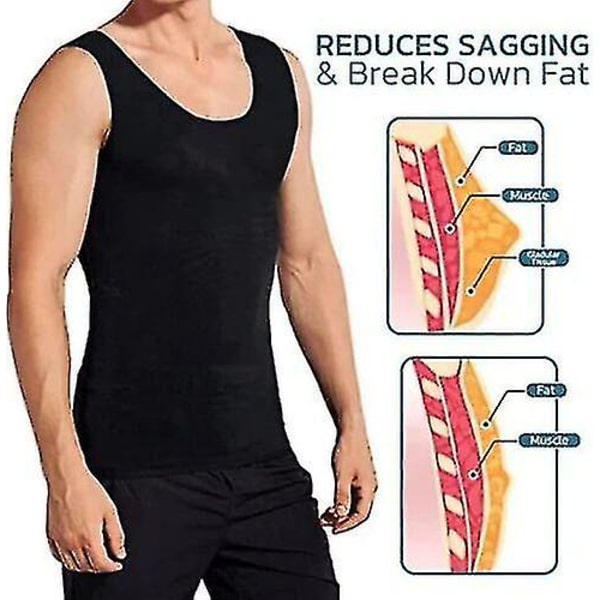 Gynecomastia Kompresstanktopp Sauna Svette Trenings Shapewear (1 stk) S of M