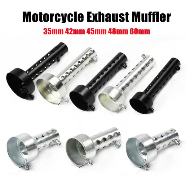 Motorcykel Avgassystem 35mm 42mm 45mm 48mm 60mm Db Killer Avgassystem Dämpare Motorcykel 42MM Long Black