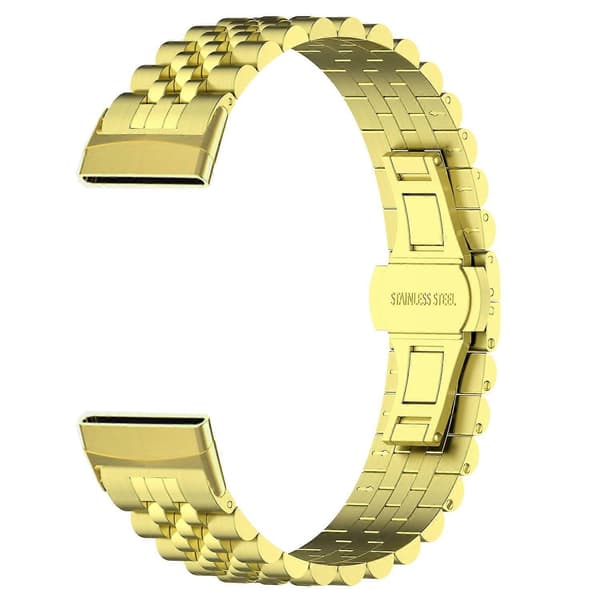 Til Fitbit Versa 3/Versa 4 Urremme i rustfrit stål, 5 perler, udskiftningsurrem med værktøj Multicolor Style D