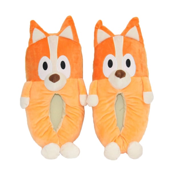 Bløde hjemmesko En størrelse sko længde 28cm behagelige indendørs sko Sød tegneserie dyre design Perfekt til par og gaver Dog orange