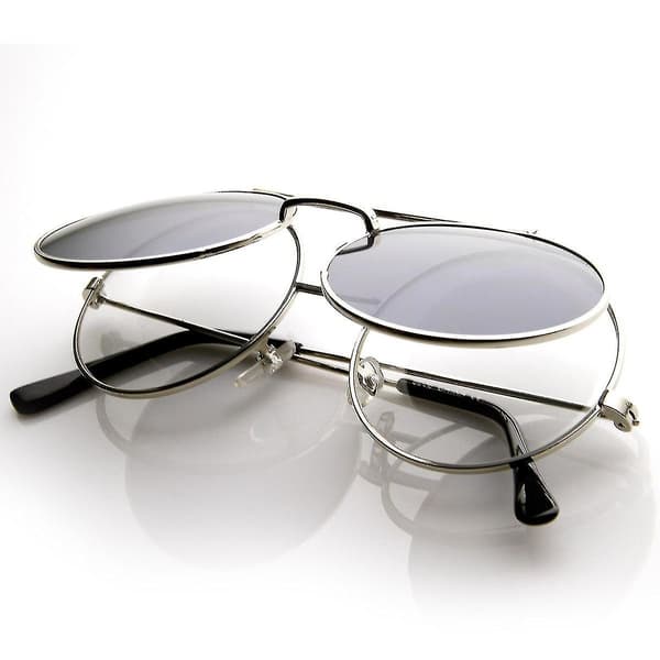 Limited Edition Farve Flip-up Linse Runde Cirkel Django Solbriller Silver oke
