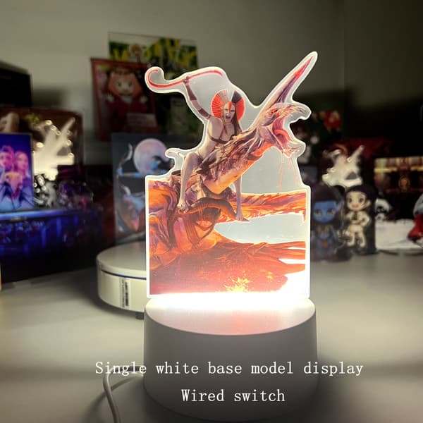 Chibi Male Cartoon Character LED Night Light, Fire & Ash Decorative Lamp