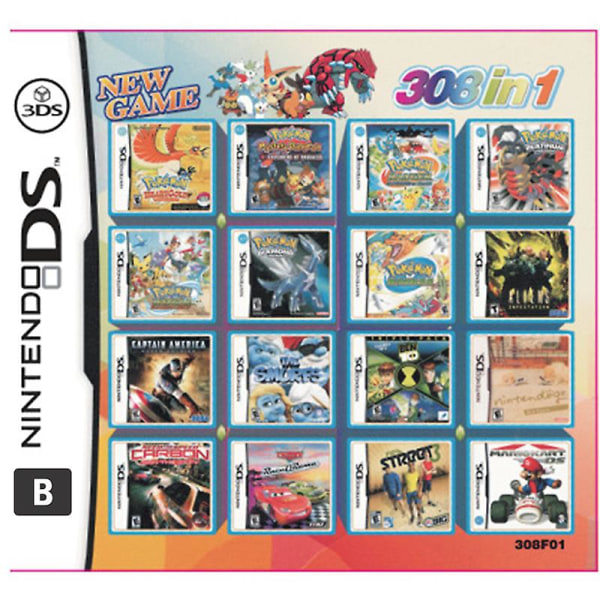 Kompilasjonsspillkassettkort for Nintendos Ds 3ds 2ds Super Combo Multi Cart E