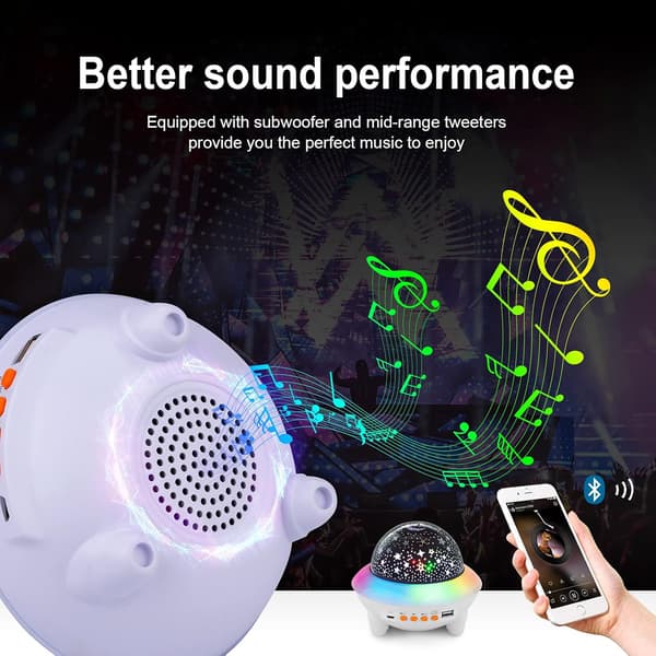 Bluetooth Starry Sky Projector Kids Night Light LED Rotatable