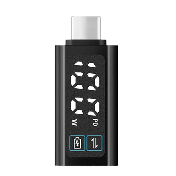 Type C-adapter 100W Ladekapasitet Synlig Strømdisplay Kobling USB C Hurtigladeadapter Konvertere White font
