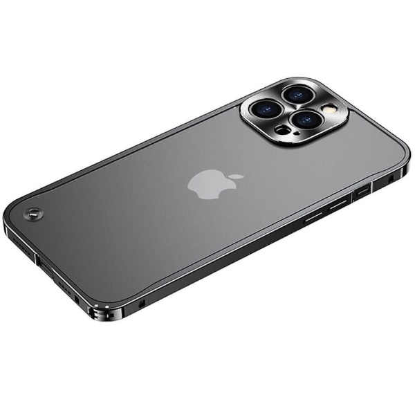 Metallramme frostet bakplate Ultratynn mobiltelefonveske kompatibel med Iphone11 12pro 13pro Max Black iPhone 12 Pro Max