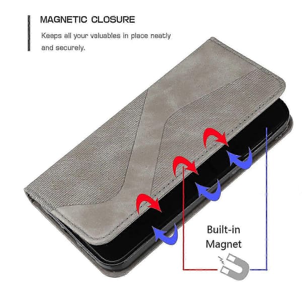 Samsung A41 Läderfodral med magnetiskt lock Gray Samsung Galaxy A41