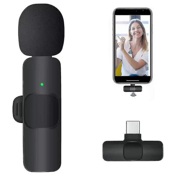 Langaton Lavalier-mikrofoni iPhone iPad Vlog Live Stream YouTube Tiktok -käyttöön Type C
