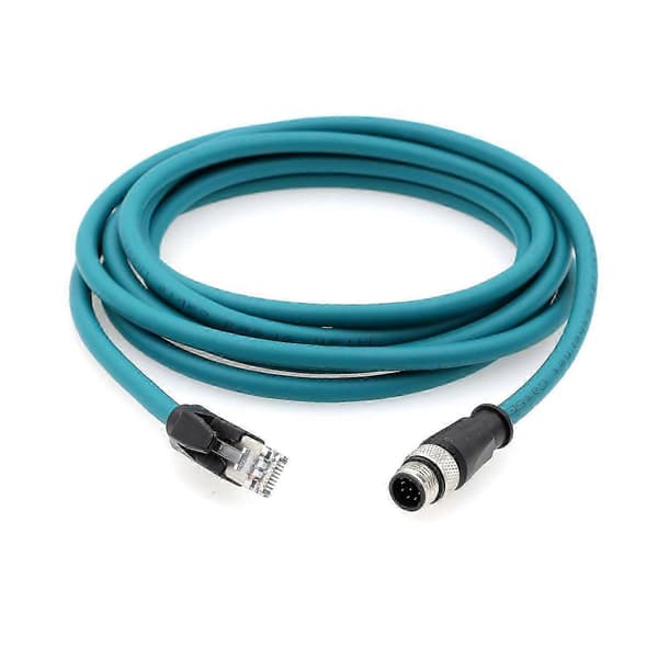 M12 8P A-coded RJ45 Ethernet Cable for Cognex In-Sight 5000 7000 DMR 200 500 ISM1400 PLC (2m)