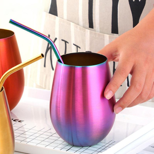 500 ml ølglass i rustfritt stål Cocktail Juice Milk Cup Drikkevarer Purple