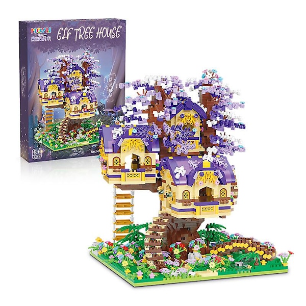 Elf Tree House Mikrohiukkasten Rakennuspalikat Kootut Lelut Suuret Rakennuskoristeet Lasten Leikit