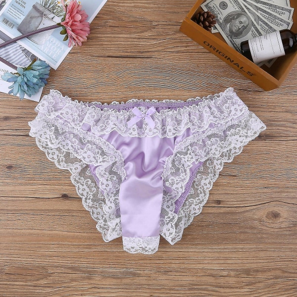 Herre Åpen Front Thong Violet L