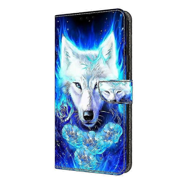 Galaxy A36 5G Läderfodral med Plånboksstativ & Mönstrat Flipskydd Multicolor White Wolf