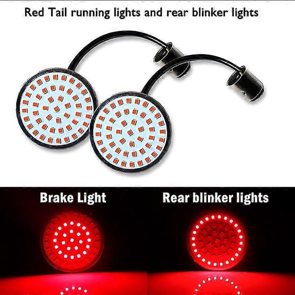 2 stk 1157 Bullet 2 tommer Hvit og gul Switchback LED frontblinklys pærer for Harley Davidson Softail Dyna motorsykler shell