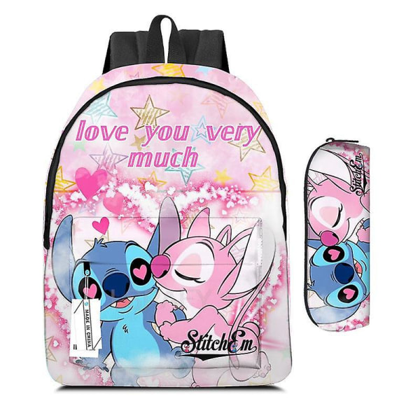 2 stk Lilo og Stitch Ryggsekk Tegneserie Søt Trykt Barn Skolevesker Lett Gutter Jenter Stitch Mochilas Sac A Dos Enfant