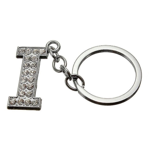 Sinknap Bling Alphabet Nyckelring Initial Bokstav Unisex Strass Inlagd Nyckelring Present I